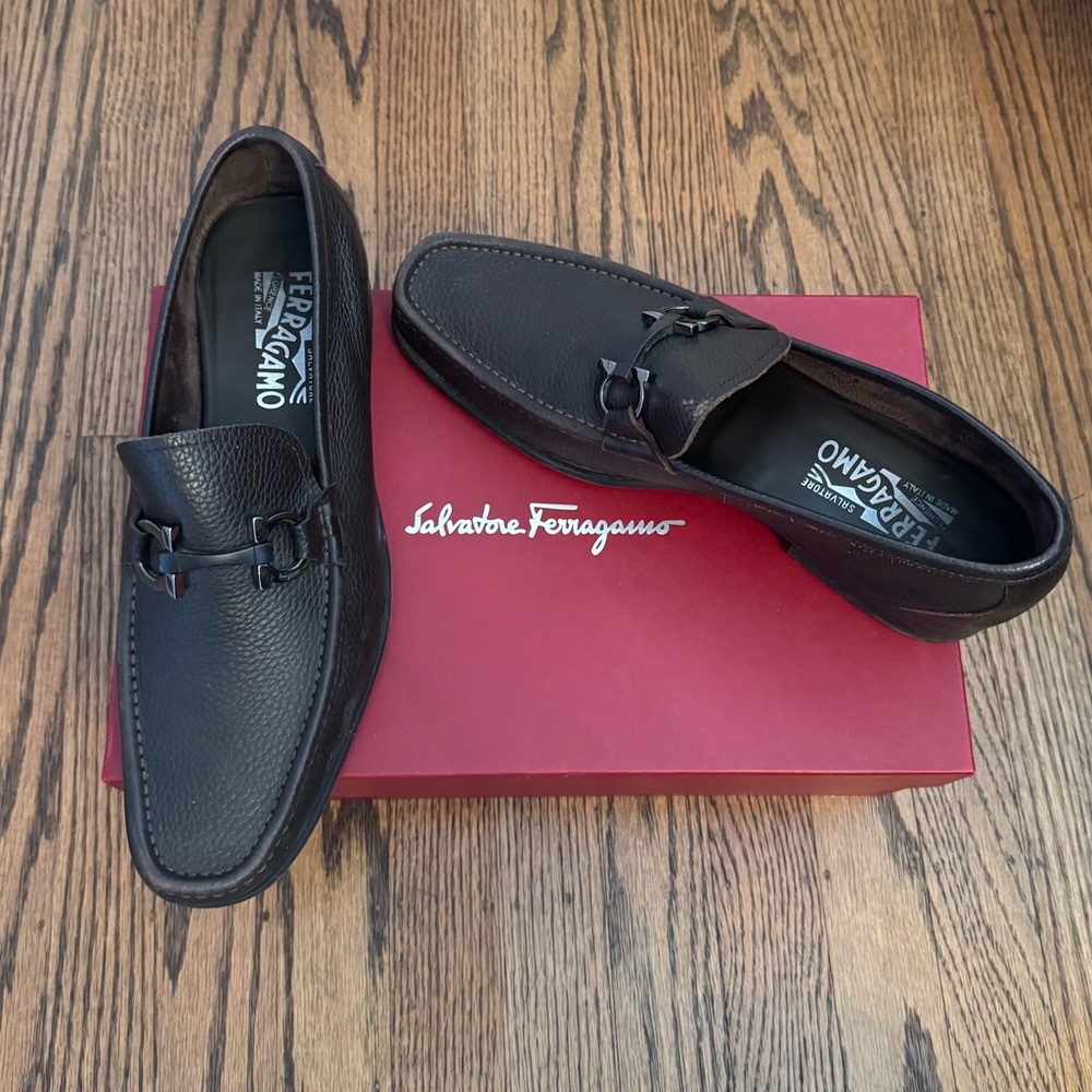 Men’s Salvatore Ferragamo Leather Moccasin (with Gancini ornament)
